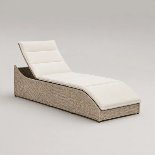 Lettino reclinabile con struttura in acciaio e cuscino bianco, 200 × 70 × 85 cm